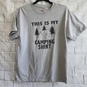 Gray This Is My Camping Summer Graphic Tee Shirt Men's Medium